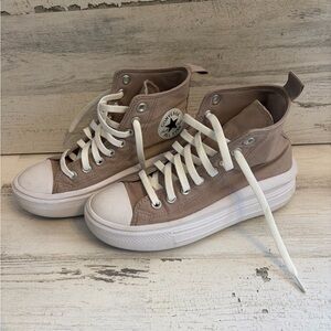 Converse high tops in tan